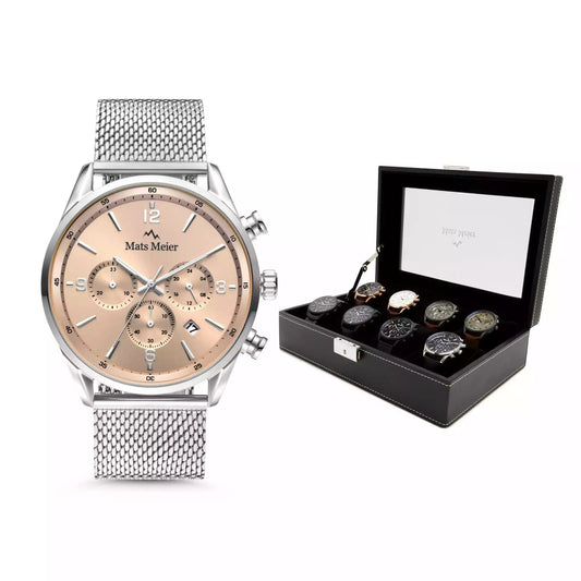 Grand Combin chronograph mens watch and watch box gift set