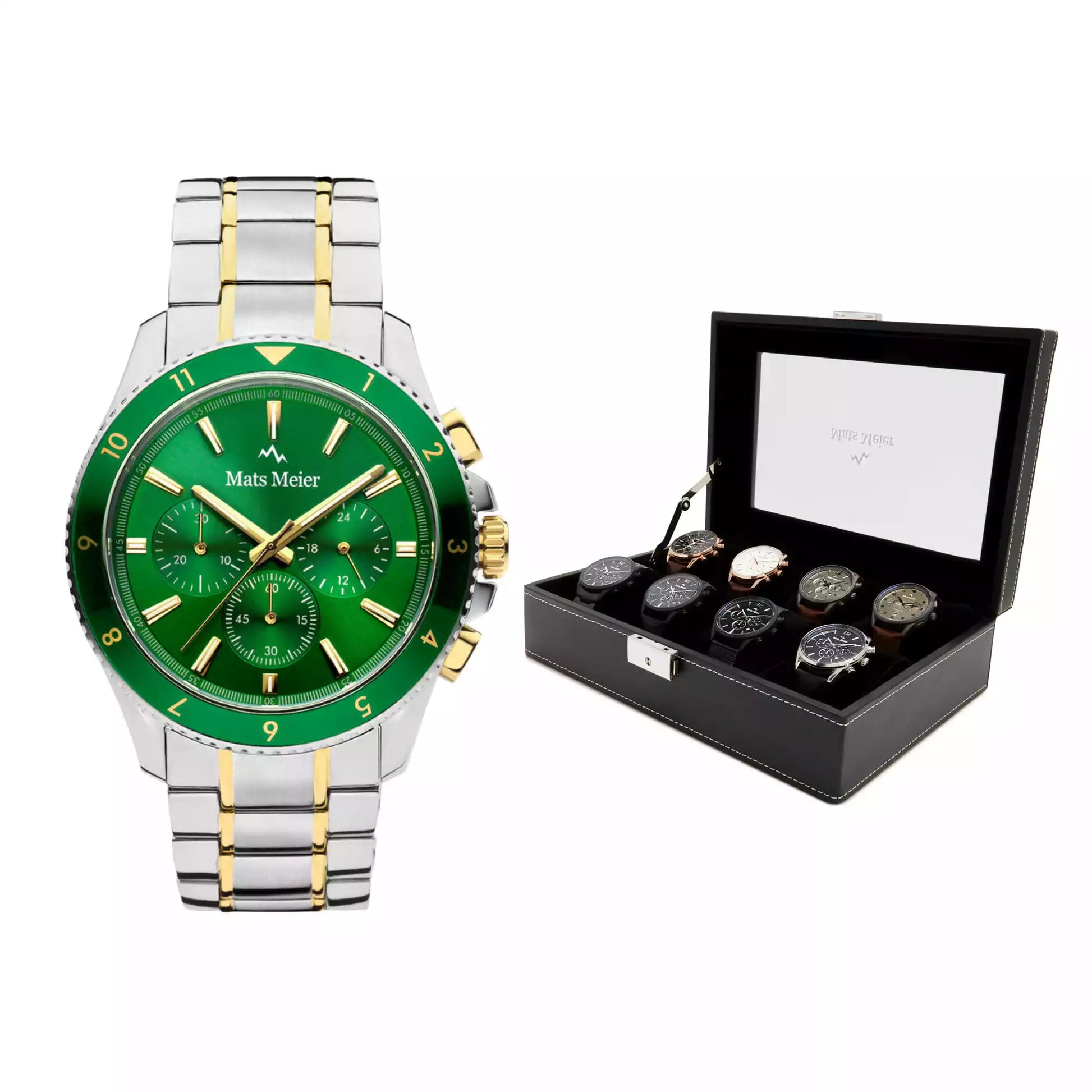 Grand Combin chronograph mens watch and watch box gift set