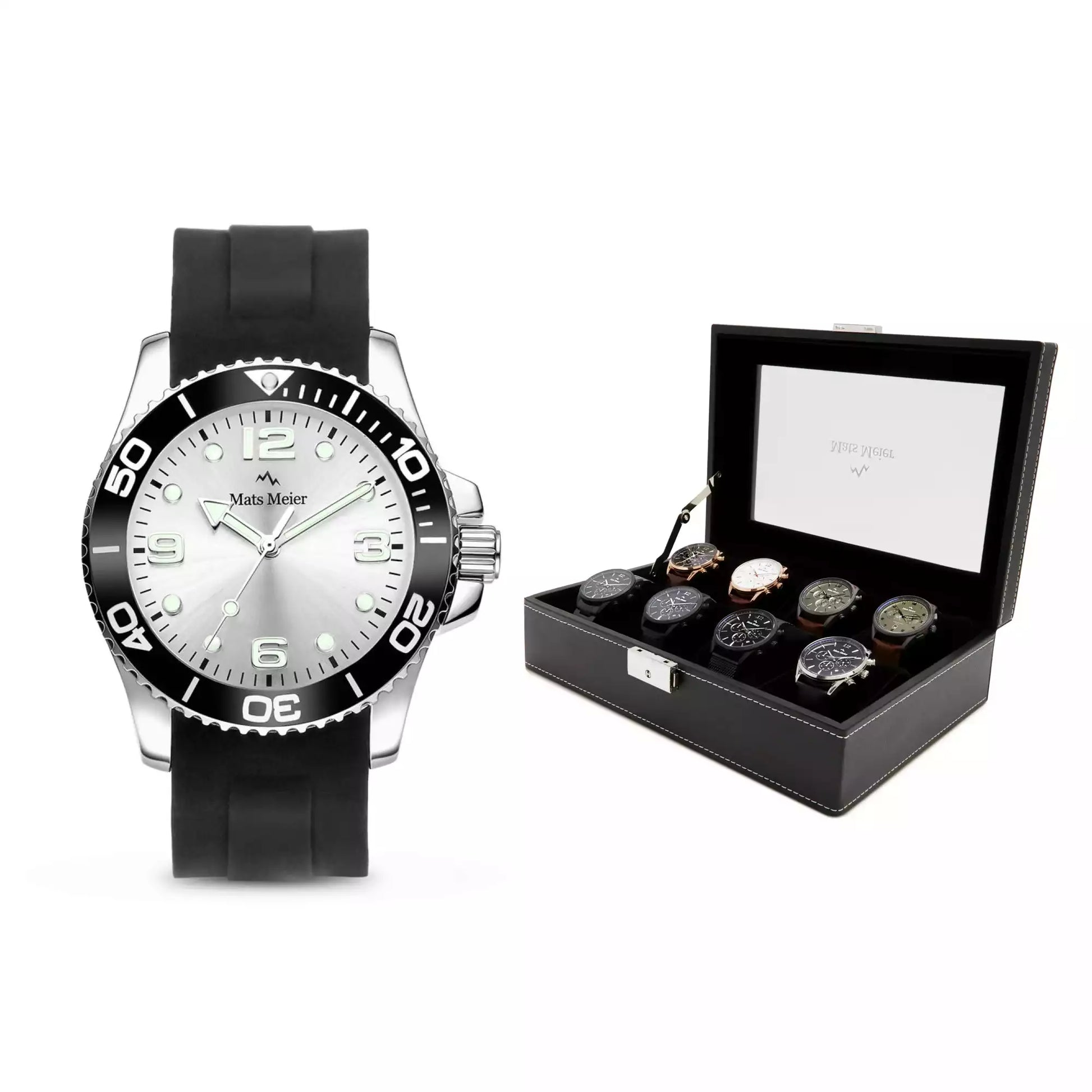 Grand Combin chronograph mens watch and watch box gift set