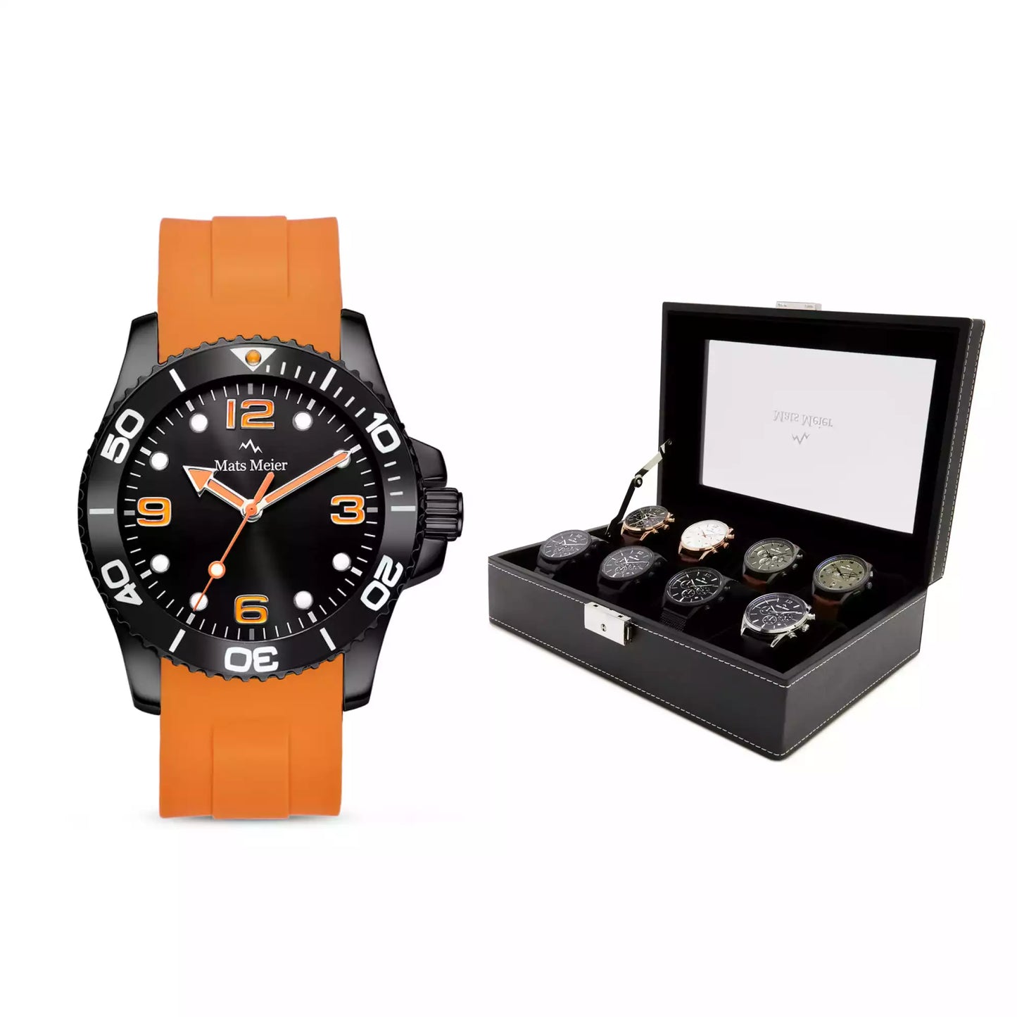 Grand Combin chronograph mens watch and watch box gift set