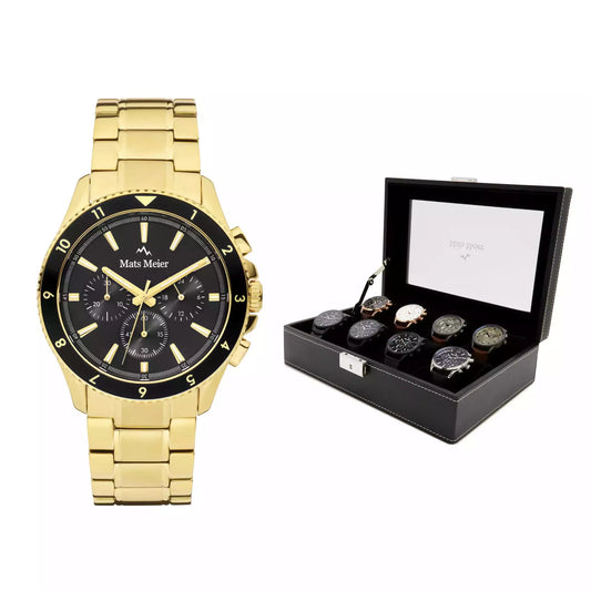 Grand Combin chronograph mens watch and watch box gift set