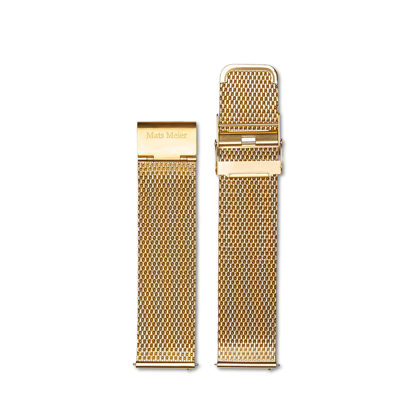 Castor stalen mesh horlogeband 22mm goudkleurig