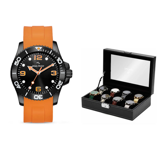 Grand Combin chronograph mens watch and watch box gift set