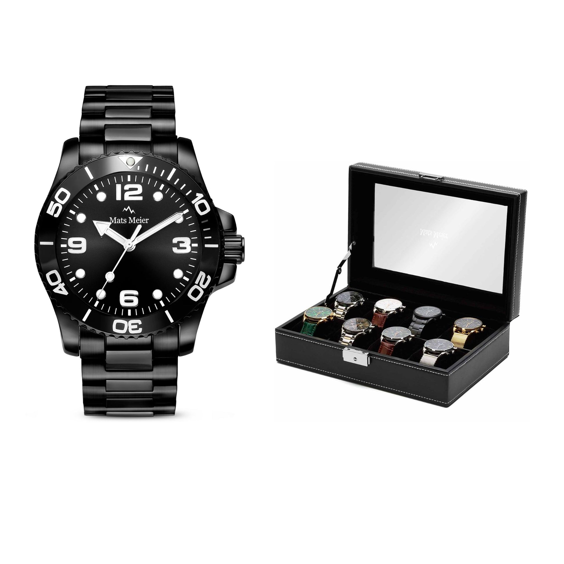 Grand Combin chronograph mens watch and watch box gift set