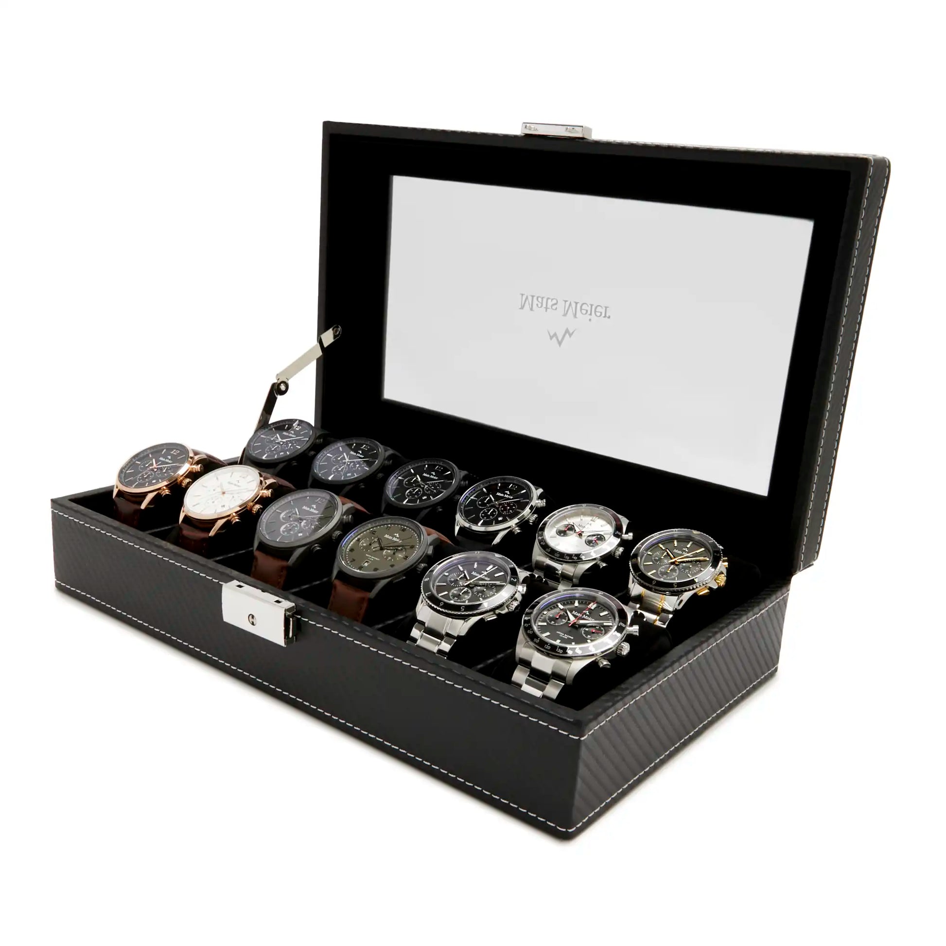 Mont Fort watch box black - 12 watches