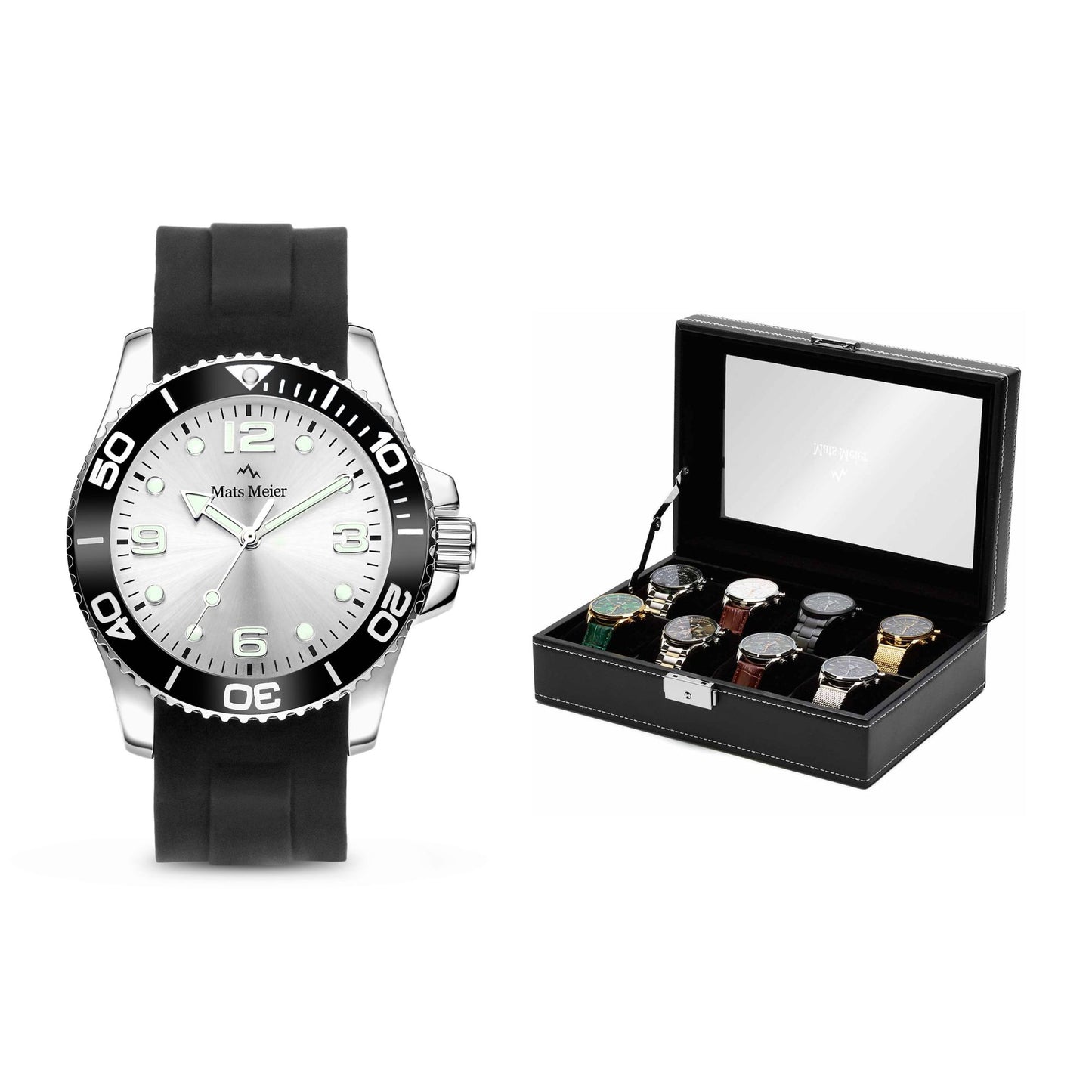 Grand Combin chronograph mens watch and watch box gift set