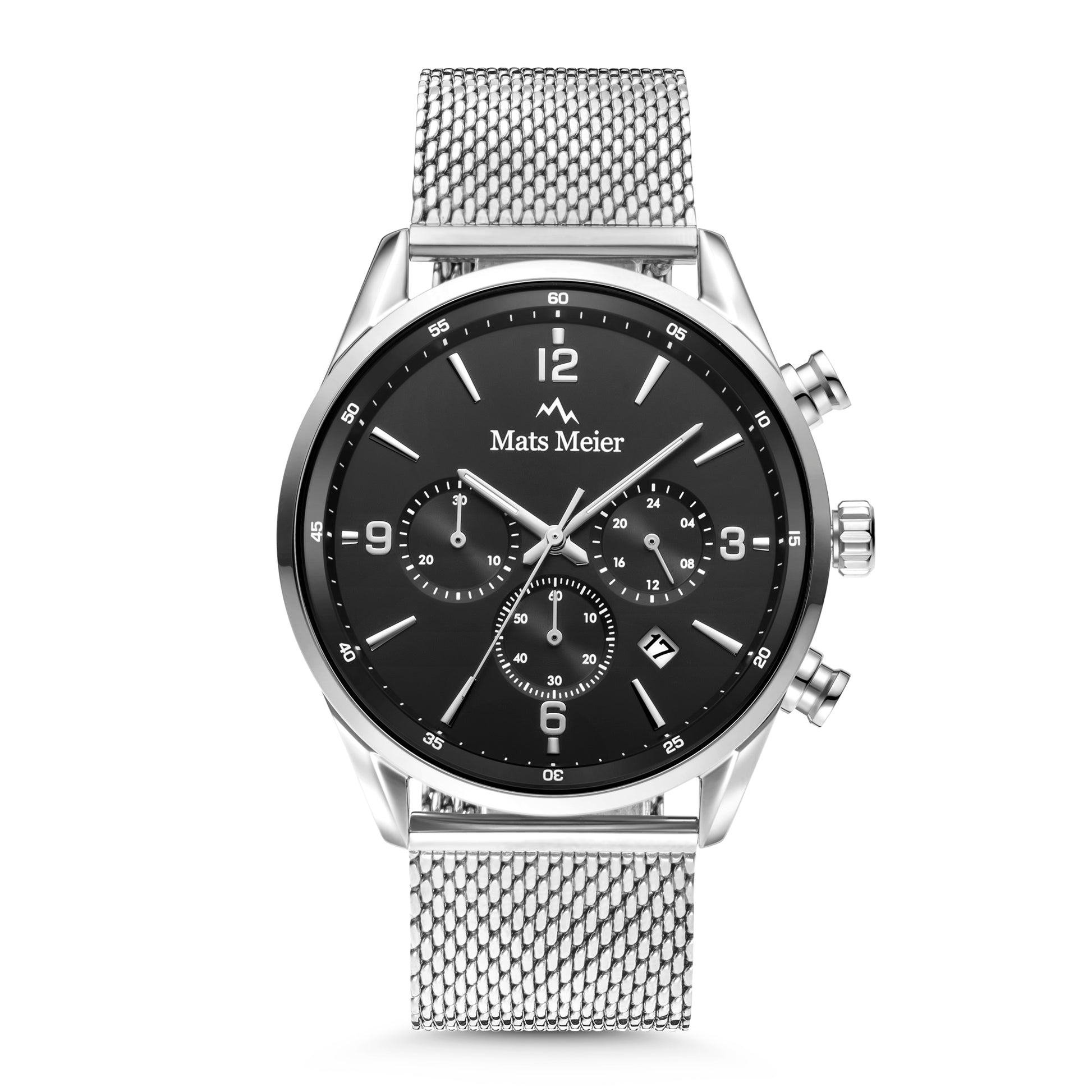 Grand Cornier chronograph men's watch silver colored with black   