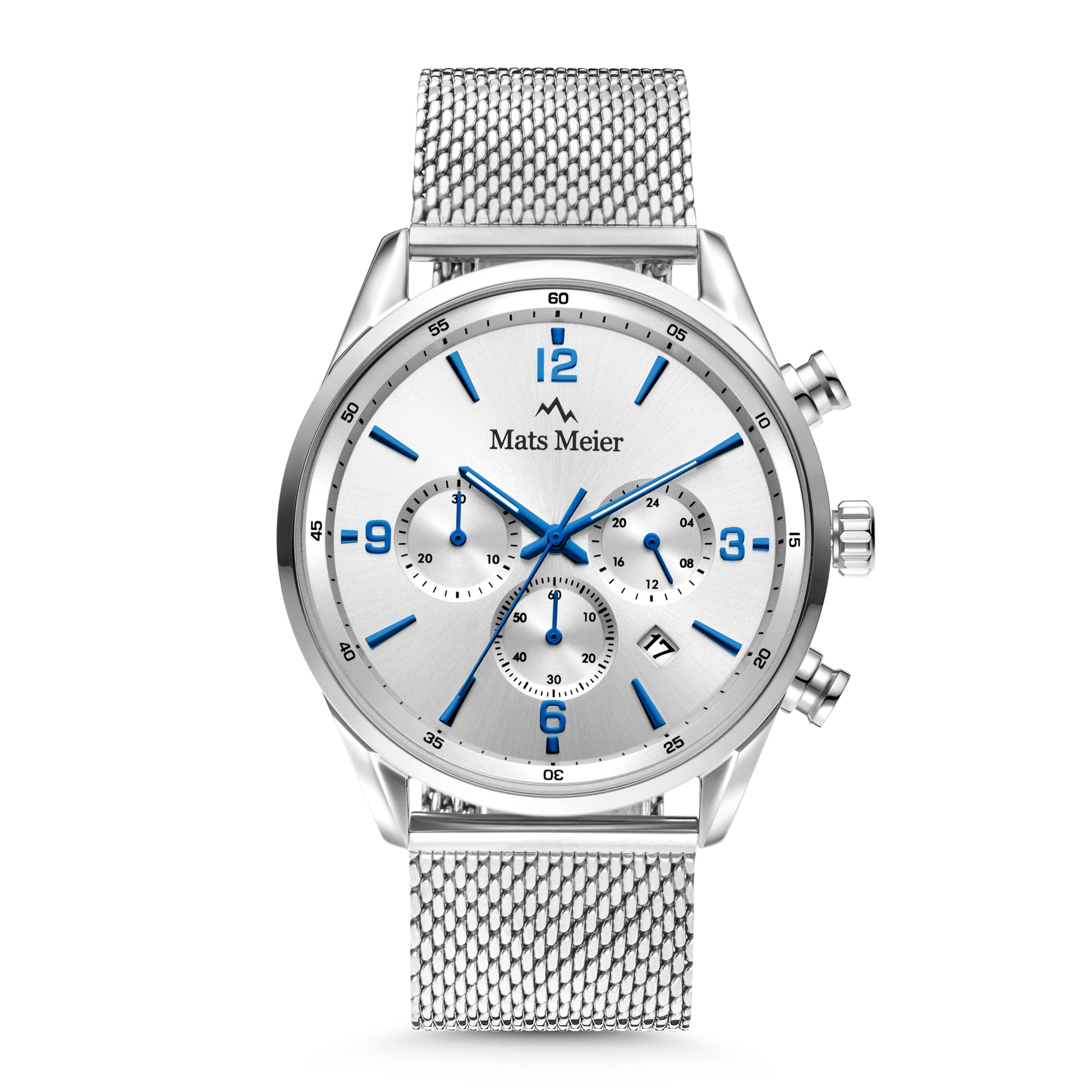 Grand Cornier chronograph men's watch silver colored   