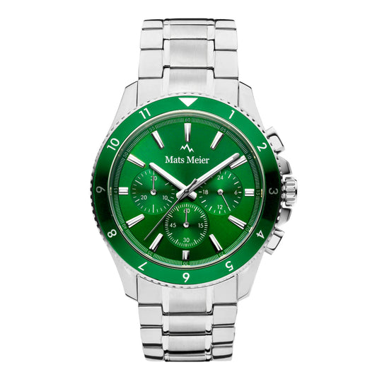 Ponte Dei Salti Chronohraph Mens Watch Silver / Green   