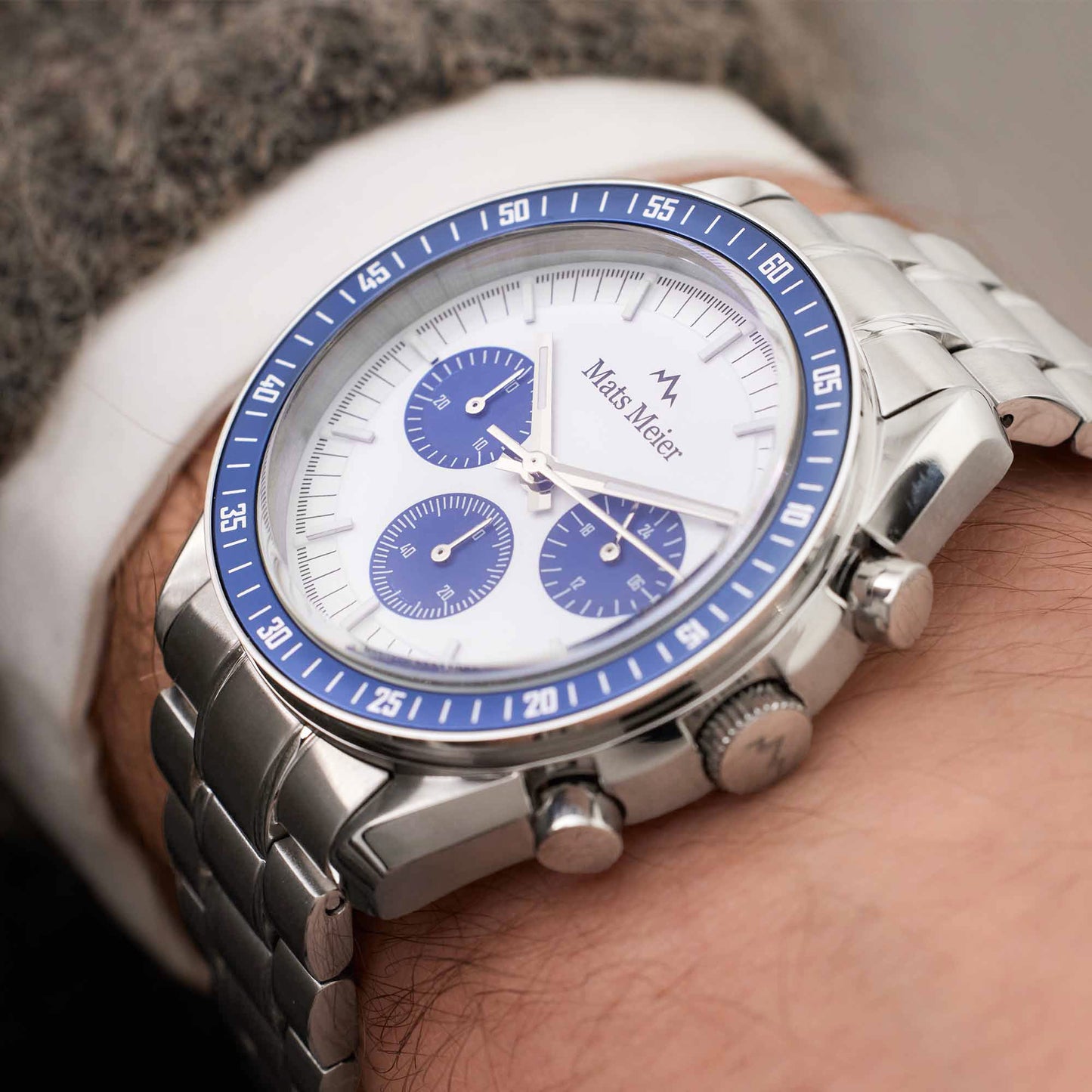 Arosa Racing cronografo orologio da uomo color argento e bianco