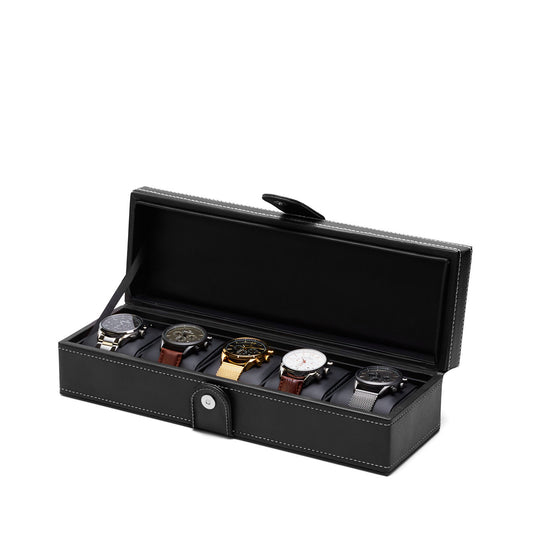 Mont Fort horlogebox zwart - 5 horloges