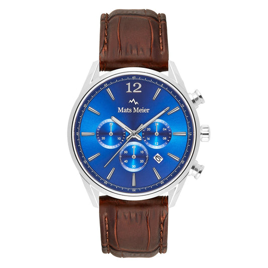 Grand Cornier chronograph mens watch blue / brown   