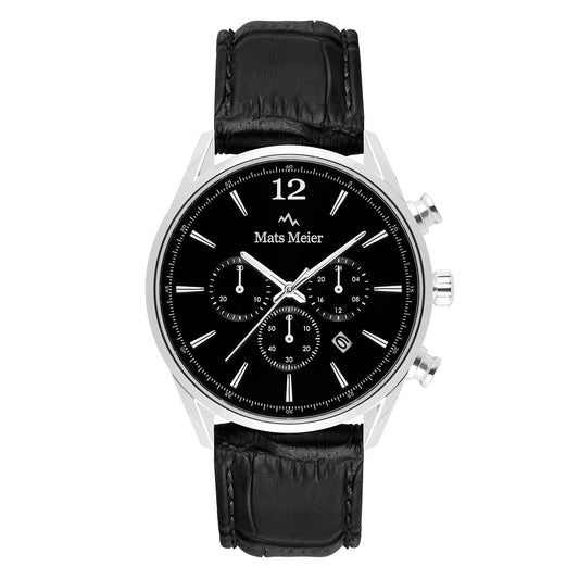Grand Cornier chronograaf herenhorloge zwart en zilverkleurig