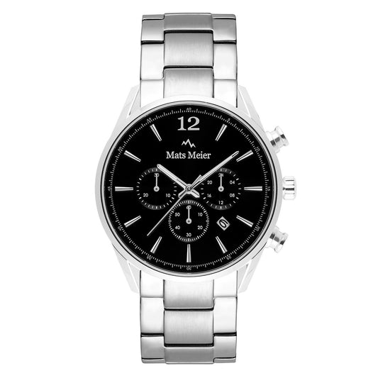 Grand Cornier chronograph mens watch black / silver colored   