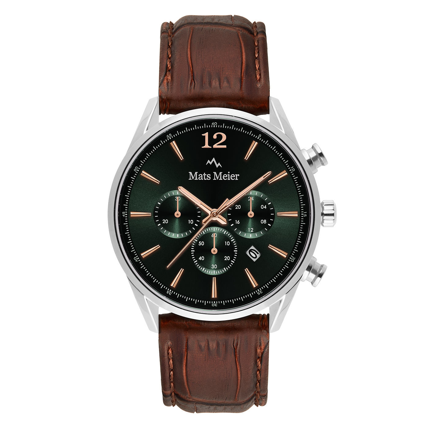 Grand Cornier chronograph mens watch green / silver colored / brown