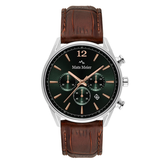 Grand Cornier montre chronographe vert / couleur argent / marron