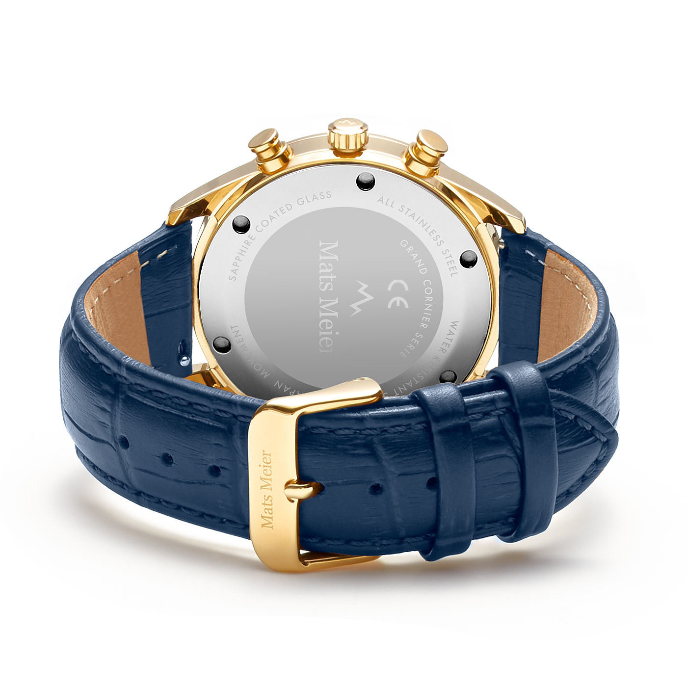 Grand Cornier montre chronographe bleu / couleur or