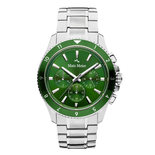 Ponte Dei Salti Chronohraph Mens Watch Silver / Green