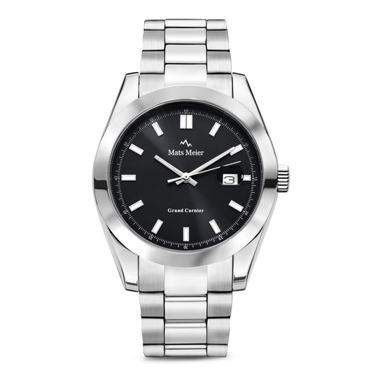 Grand Cornier mens watch silver coloured and black   