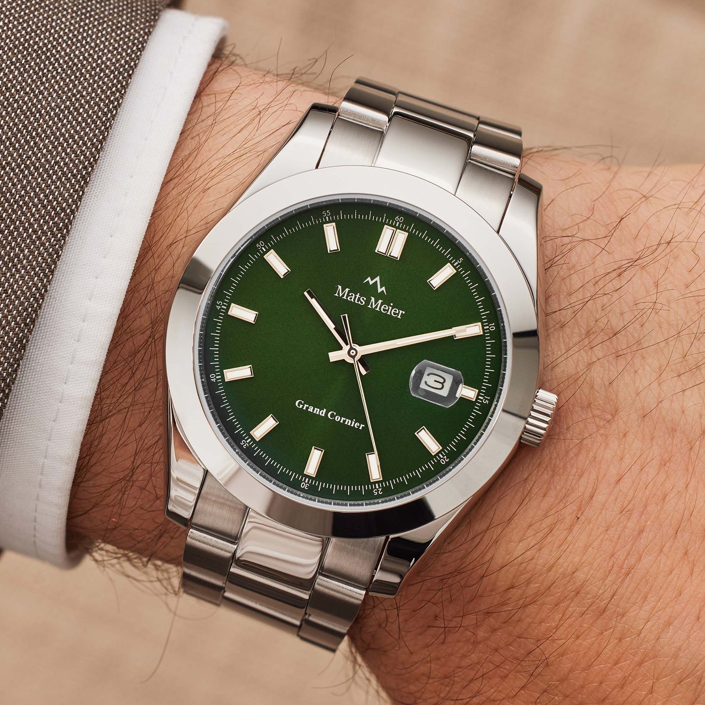 Grand Cornier orologio da uomo color argento e verde