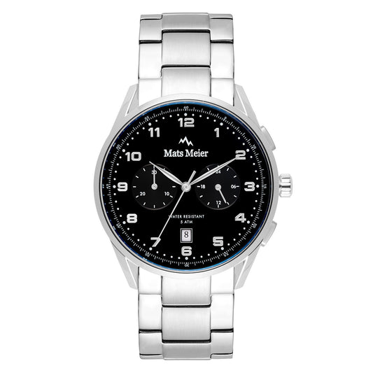 Mont Vélan montre chronographe noir / acier couleur argent