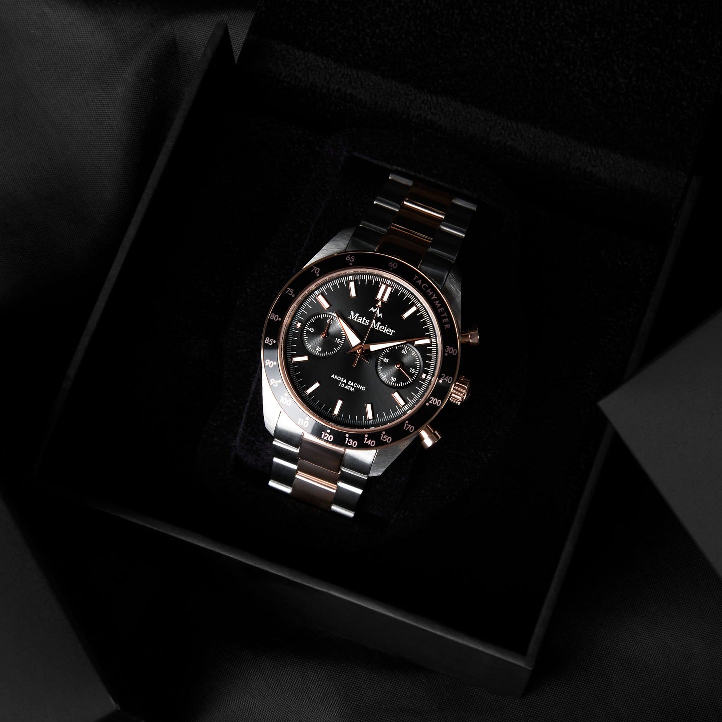 Arosa Racing cronografo orologio da uomo color oro rosa e nero