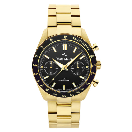 Arosa Racing chronograph mens watch gold coloured and black