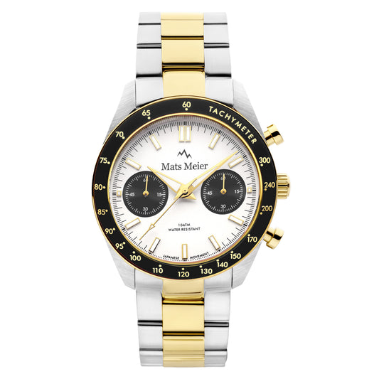 Arosa Racing chronograph mens watch gold coloured and silver coloured