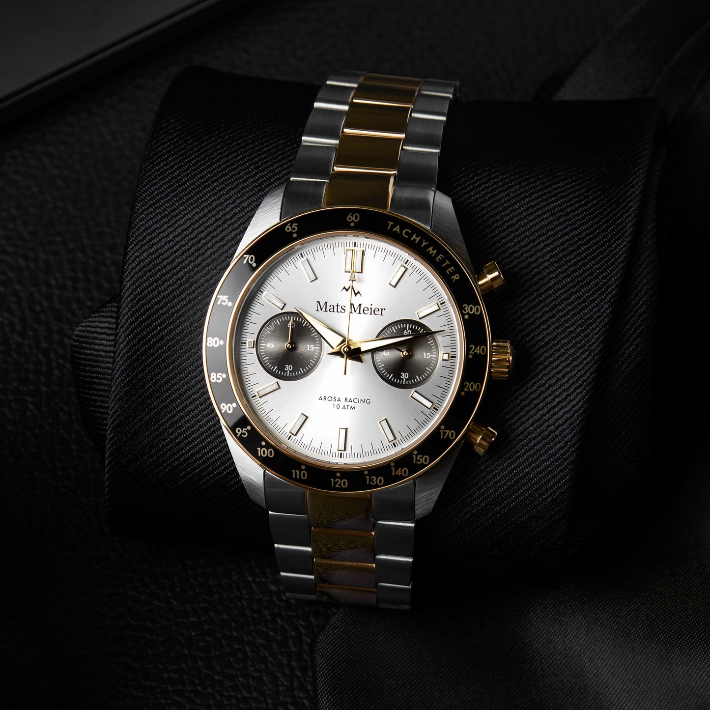 Arosa Racing chronographe montre pour homme couleur or et couleur argent
