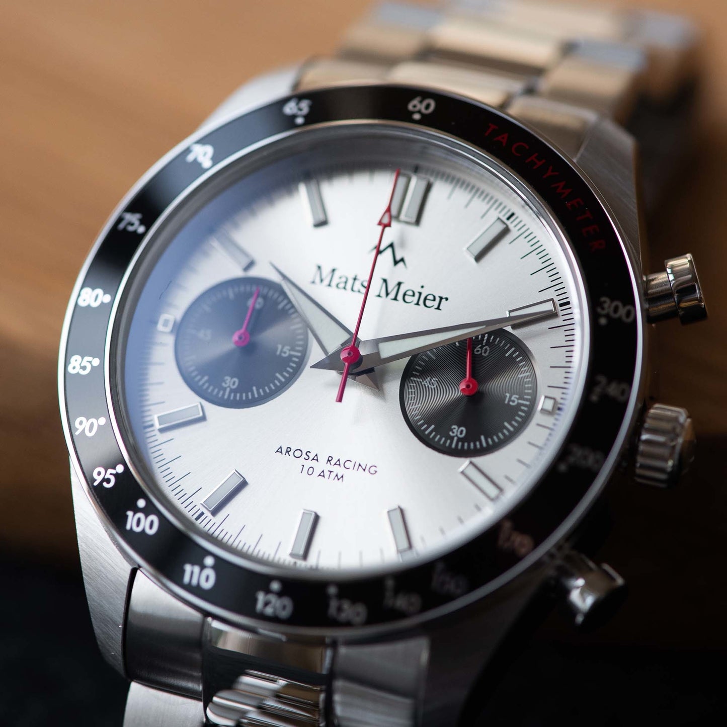 Arosa Racing chronograph mens watch silver coloured